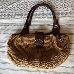 Brighton Gabrielle Hobo Woven Shoulder Bag with Decorative Clasp